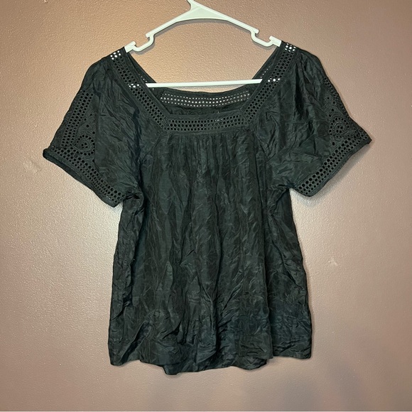 J. Crew black peasant top - Picture 1 of 7